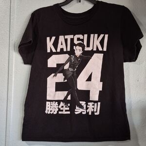 Black Graphic T-Shirt with Anime Design